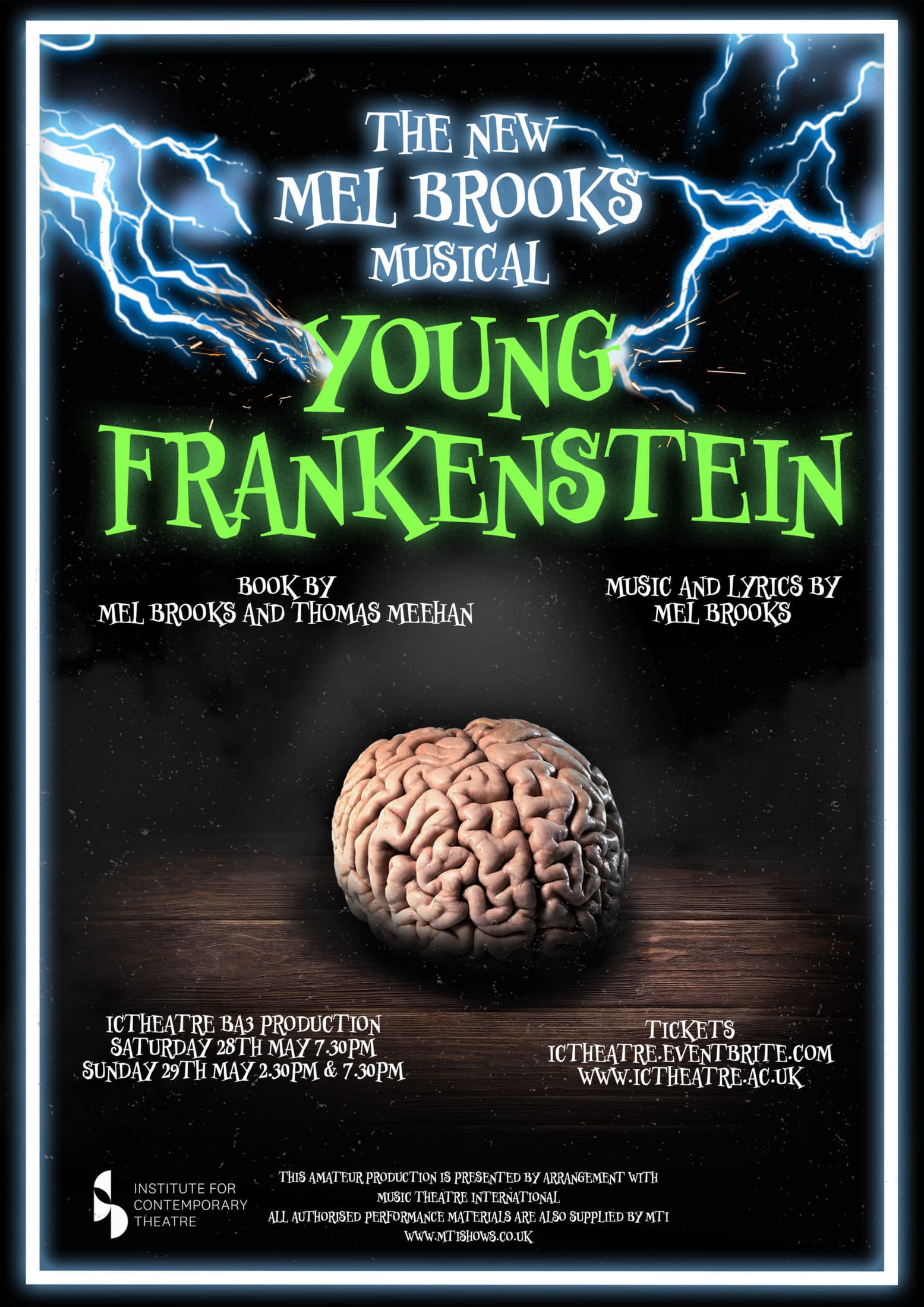 The Mel Brooks Musical - Young Frankenstein poster - Institute for Contemporary poster