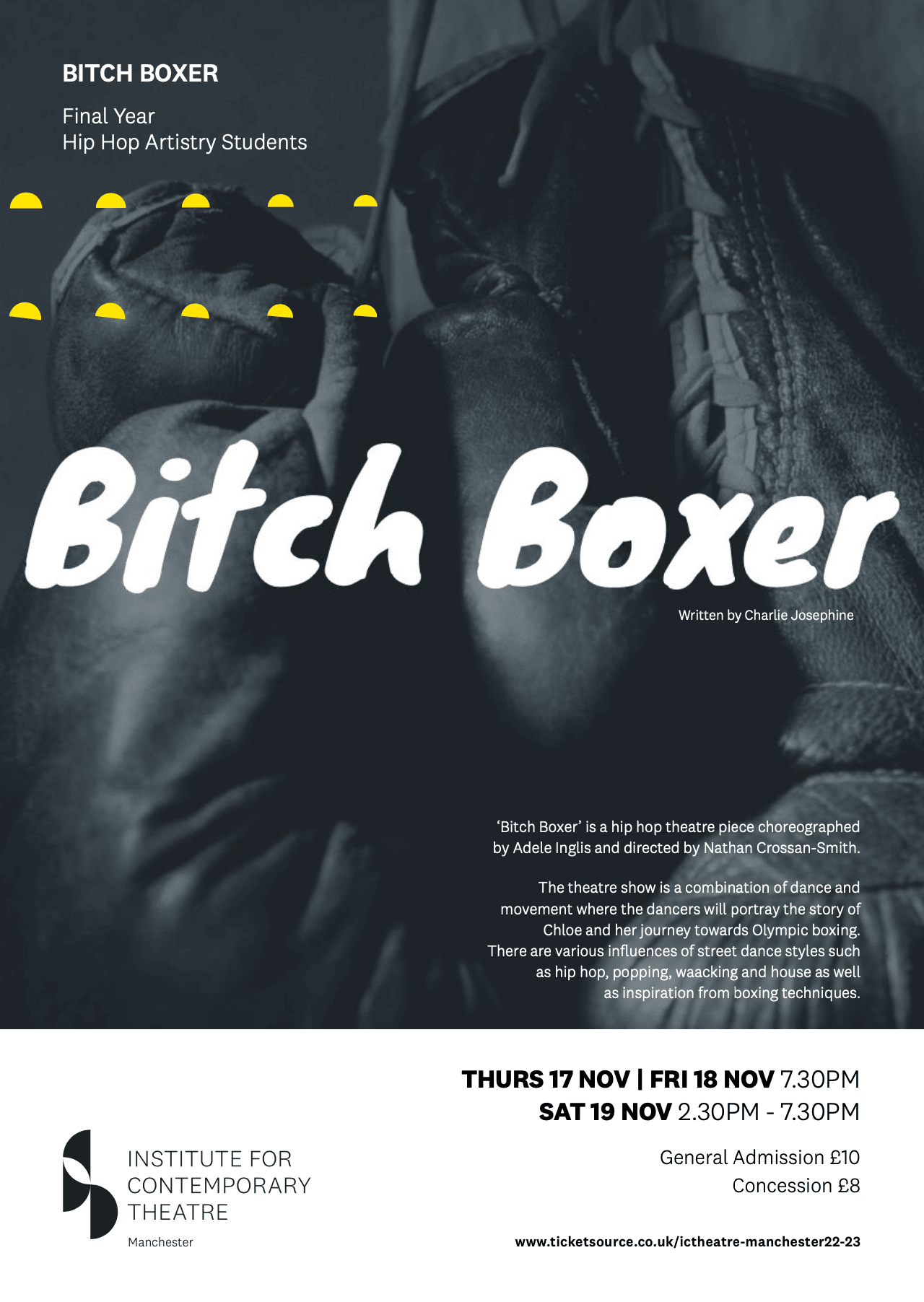 Bitch Boxer poster - The Institute for Contemporary Theatre