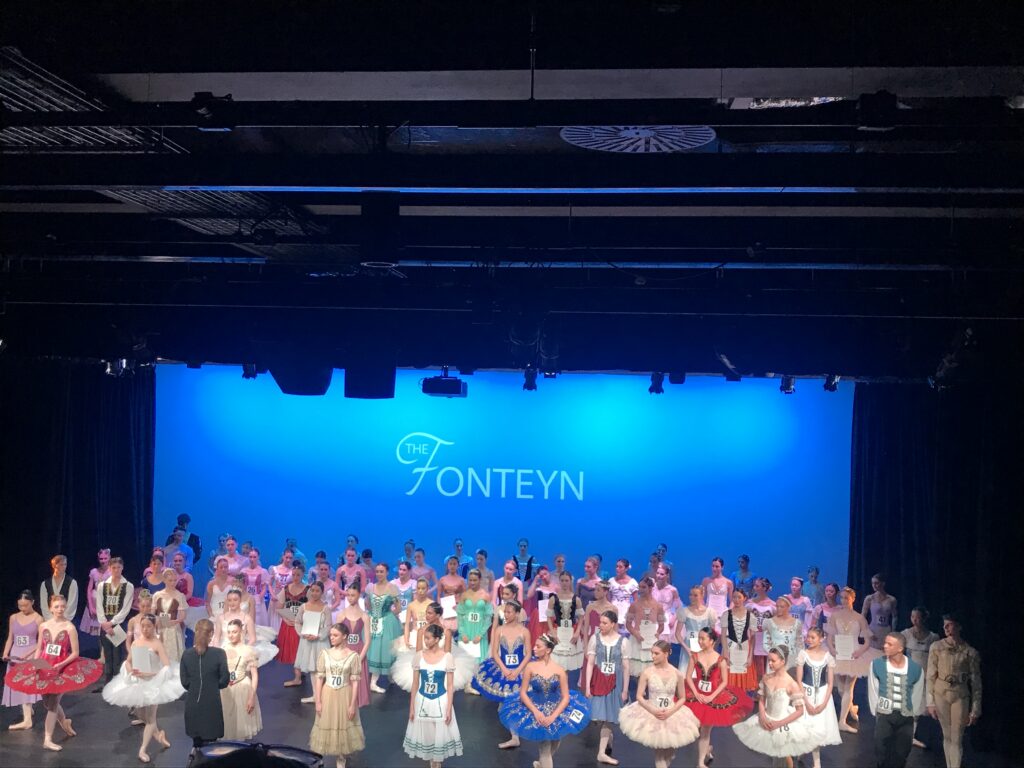 Participants at the 2023 Fonteyn International Ballet Competition on stage